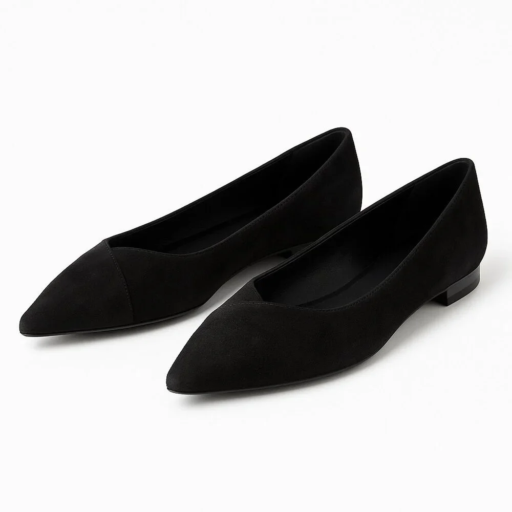 Donald J Pliner “Palma” Black Suede Pointed-Toe Slip-On Flats Shoes – Size 6M
